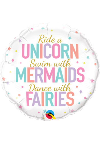 Folieballon Unicorn, Mermaids & Fairies - 45 cm 