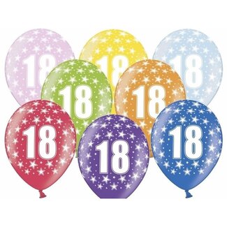 Strong Balloons Ballonnen Metallic 18 jaar - 30cm - 6 stuks