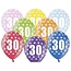 Strong Balloons Ballonnen Metallic 30 jaar - 30cm - 6 stuks