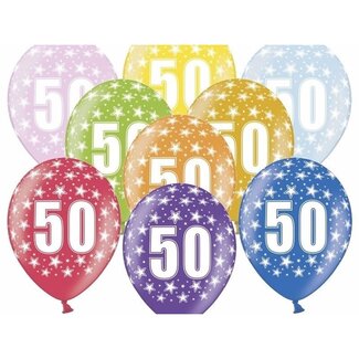 Strong Balloons Ballonnen Metallic 50 jaar - 30cm - 6 stuks