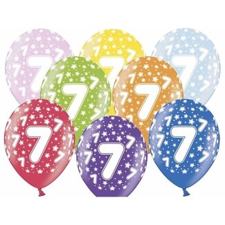Strong Balloons Ballonnen Metallic 7 jaar - 30cm - 6 stuks