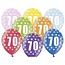 Strong Balloons Ballonnen Metallic 70 jaar - 30cm - 6 stuks