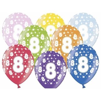 Strong Balloons Ballonnen Metallic 8 jaar - 30cm - 6 stuks