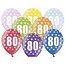 Strong Balloons Ballonnen Metallic 80 jaar - 30cm - 6 stuks