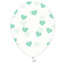 Strong Balloons Ballonnen Doorzichtig met Mint Groene Hartjes