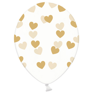 Strong Balloons Ballonnen Doorzichtig met Gouden Hartjes