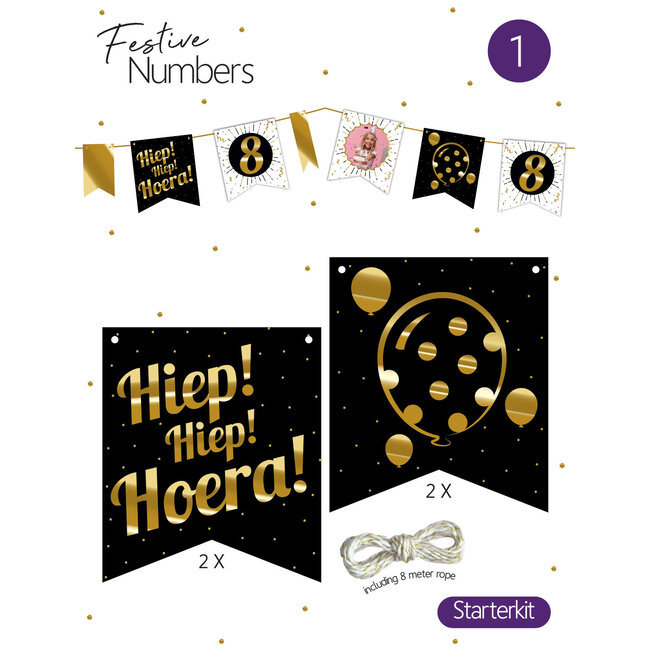 Festive numbers starter kit "Hiep Hiep Hoera"