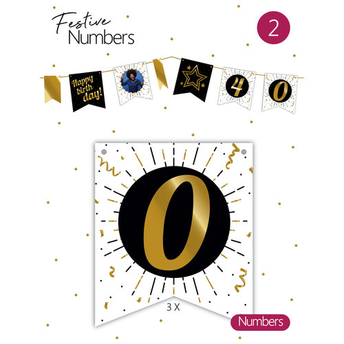 Festive numbers "0" 3 stuks 