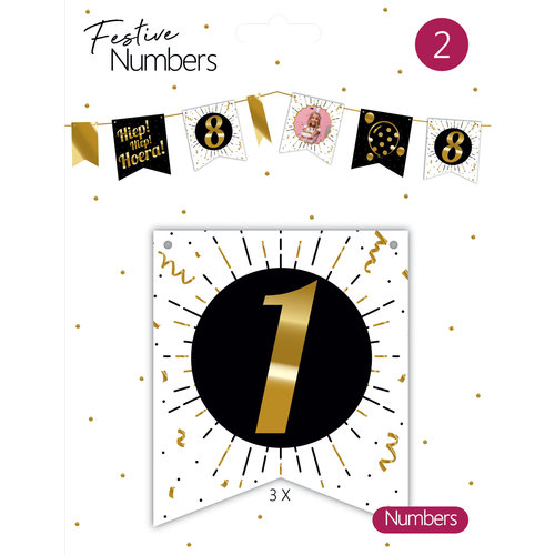 Festive numbers "1" 3 stuks 