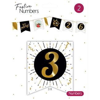 Festive numbers "3" 3 stuks