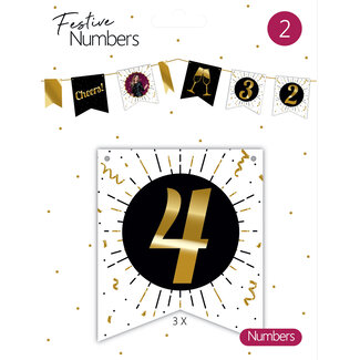 Festive numbers "4" 3 stuks