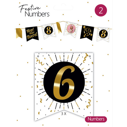 Festive numbers "6" 3 stuks 