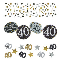 Amscan Letterbanner Happy 40th Birthday Silver & Black