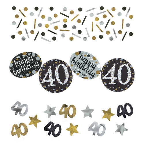 Confetti 40 Sparkling Celebration Silver&Black - 34 g 