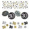 Amscan Confetti 30 Sparkling Celebration Silver & Black
