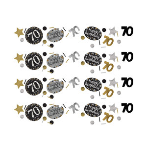 Amscan Confetti 70 Sparkling Celebration Silver & Black