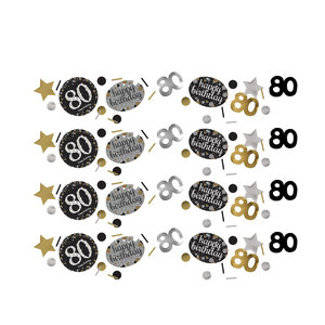 Amscan Confetti 80 Sparkling Celebration Silver & Black