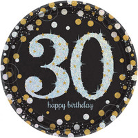 Amscan Letterbanner Happy 30th Birthday Silver & Black