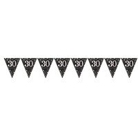 Amscan Swirl Decoration Happy Birthday 30 Silver & Black