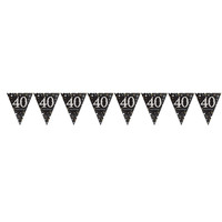 Amscan Swirl Decoration Happy Birthday 40 Silver & Black