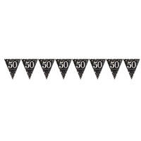 Amscan Swirl Decoration Happy Birthday 50 Silver & Black