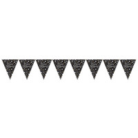 Amscan Tafelkleed Happy Birthday Sparkling Celebration Silver & Black
