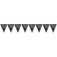 Amscan Swirl Decoration Happy Birthday 70 Silver & Black