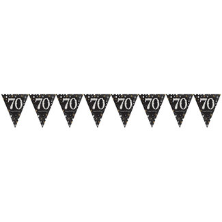 Amscan Vlaggenlijn 70 Sparkling Celebration Silver&Black - 396,2 x 21,5 cm