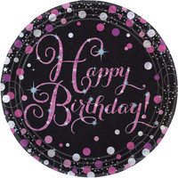 Bordjes Happy Birthday Sparkling Celebration Pink & Black