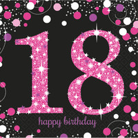 Amscan Confetti 18 Sparkling Celebration Pink & Black