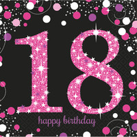 Amscan Letterbanner Happy 18th Birthday Pink & Black