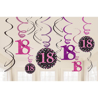 Anagram Ballonnen 18 Sparkling Celebration Pink & Black