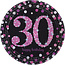 Amscan Bordjes 30 Sparkling Celebration Pink&Black - 8 st - 23cm