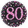 Bordjes 80 Sparkling Celebration Pink&Black - 8 st - 23cm