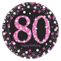 Amscan Confetti 80 Sparkling Celebration Pink & Black