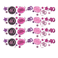 Confetti 40 Sparkling Celebration Pink & Black