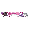 Amscan Confetti Happy Birthday Sparkling Celebration Pink & Black