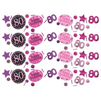 Amscan Bordjes 80 Sparkling Celebration Pink & Black