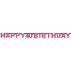 Letterbanner Happy 40th Birthday Pink&Black