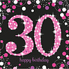 Amscan Servetten 30 Sparkling Celebration Pink & Black