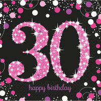 Amscan Vlaggenlijn 30 Sparkling Celebration Pink & Black