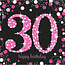 Amscan Servetten 30 Sparkling Celebration Pink&Black - 16 st - 33x33cm