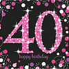 Amscan Servetten 40 Sparkling Celebration Pink & Black