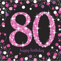 Amscan Confetti 80 Sparkling Celebration Pink & Black