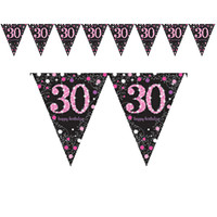 Amscan Bordjes 30 Sparkling Celebration Pink & Black