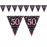 Anagram Ballonnen 50 Sparkling Celebration Pink & Black