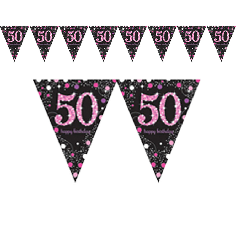 Vlaggenlijn 50 Sparkling Celebration Pink & Black-1
