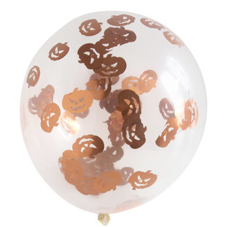 Folatex Ballonnen met Pompoen Confetti - 30cm - 4 stuks