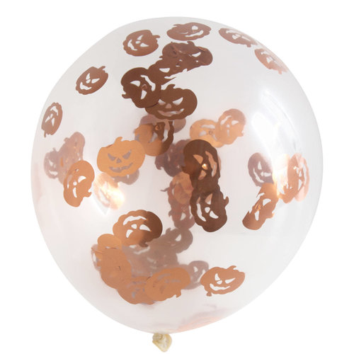Ballonnen met Pompoen Confetti - 30cm - 4 stuks 