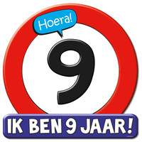 Deurbord Hoera! Ik ben 9 Jaar